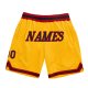 Men's Custom Gold Black-Red Authentic Throwback Basketball Shorts