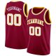 Men's Custom Maroon White-Gold Round Neck Rib-Knit Basketball Jersey